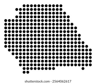 Symbol Map of the City Chiclana de la Frontera (Spain) showing the city with a pattern of just a few black dots