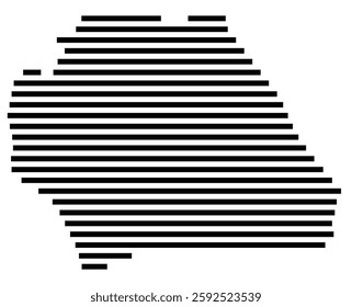 Symbol Map of the City Chiclana de la Frontera (Spain) showing the city with a few black horizontal lines