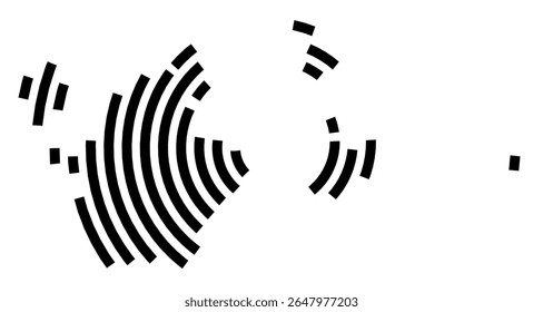 Symbol Map of the city Clausthal-Zellerfeld (Niedersachsen, Germany) showing the city with a black spiral line