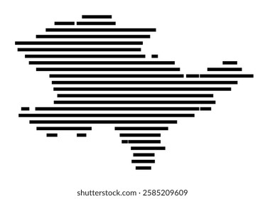 Symbol Map of the City Coburg (Germany) showing the city with just a few black horizontal lines