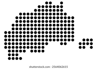 Symbol Map of the City Colmenar Viejo (Spain) showing the city with a pattern of just a few black dots