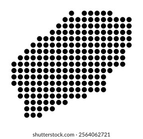 Symbol Map of the City Colombes (France) showing the city with a pattern of just a few black dots