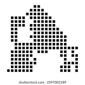 Symbol Map of the City Colton (California) showing the city with a pattern of just a few black squares