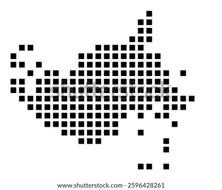 Symbol Map of the City Concord (North Carolina) showing the city with a pattern of just a few black squares