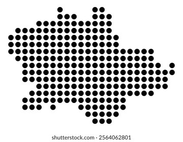 Symbol Map of the City Cordoba (Spain) showing the city with a pattern of just a few black dots