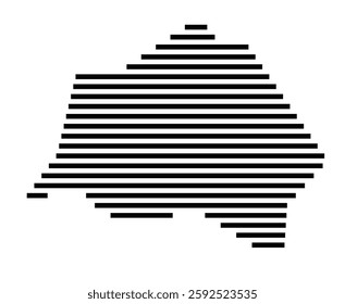 Symbol Map of the City Cornella de Llobregat (Spain) showing the city with a few black horizontal lines
