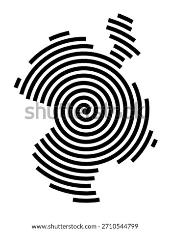 Symbol Map of the City Coruna, A (Spain) showing the city with a black spiral line