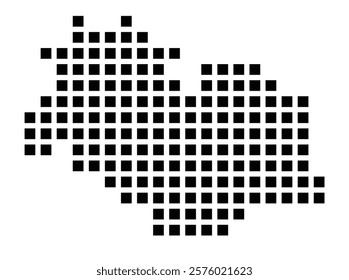 Symbol Map of the City Crailsheim (Germany) showing the city with a pattern of just a few black squares