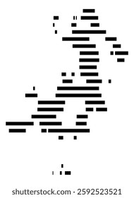 Symbol Map of the City Cuenca (Spain) showing the city with a few black horizontal lines