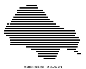 Symbol Map of the City Cuxhaven (Germany) showing the city with just a few black horizontal lines