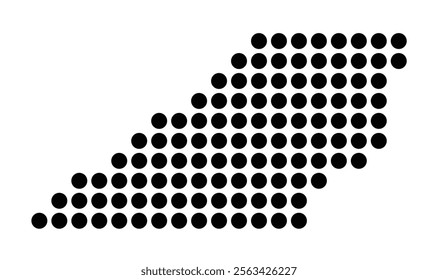 Symbol Map of the City Dainava (Lithuania) showing the city with a pattern of just a few black dots