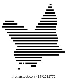 Symbol Map of the City Daugavpils (Latvia) showing the city with a few black horizontal lines