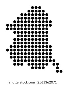 Symbol Map of the City Delft (Netherlands) showing the city with a pattern of just a few black dots