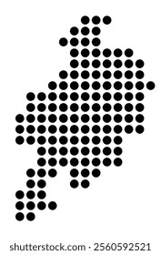 Symbol Map of the City Delmenhorst (Germany) showing the city with a pattern of just a few black dots