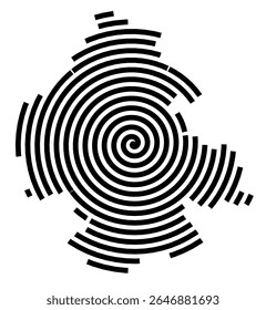 Symbol Map of the city Demmin (Mecklenburg-Vorpommern, Germany) showing the city with a black spiral line