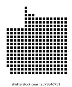 Symbol Map of the City DeSoto (Texas) showing the city with a pattern of just a few black squares