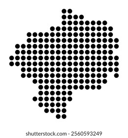 Symbol Map of the City Detmold (Germany) showing the city with a pattern of just a few black dots