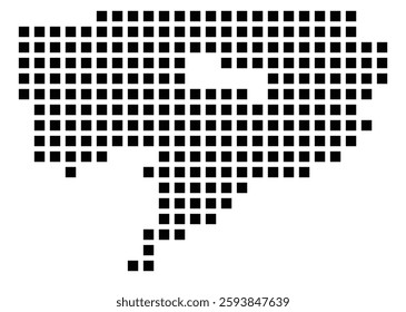 Symbol Map of the City Detroit (Michigan) showing the city with a pattern of just a few black squares