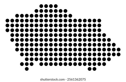 Symbol Map of the City Deventer (Netherlands) showing the city with a pattern of just a few black dots