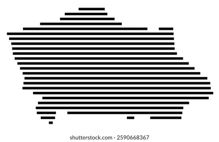 Symbol Map of the City Deventer (Netherlands) showing the city with a few black horizontal lines