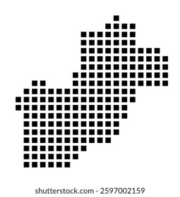 Symbol Map of the City Diamond Bar (California) showing the city with a pattern of just a few black squares