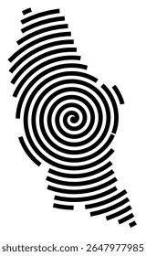 Symbol Map of the city Diepholz (Niedersachsen, Germany) showing the city with a black spiral line
