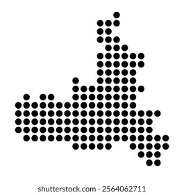 Symbol Map of the City Dijon (France) showing the city with a pattern of just a few black dots