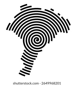 Symbol Map of the city Dissen am Teutoburger Wald (Niedersachsen, Germany) showing the city with a black spiral line