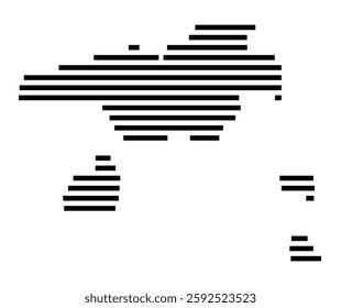 Symbol Map of the City Donostia_San Sebastian (Spain) showing the city with a few black horizontal lines