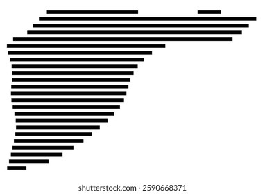 Symbol Map of the City Dordrecht (Netherlands) showing the city with a few black horizontal lines