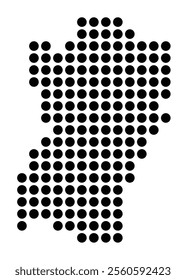 Symbol Map of the City Dorsten (Germany) showing the city with a pattern of just a few black dots