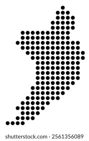 Symbol Map of the City Dos Hermanas (Spain) showing the city with a pattern of just a few black dots