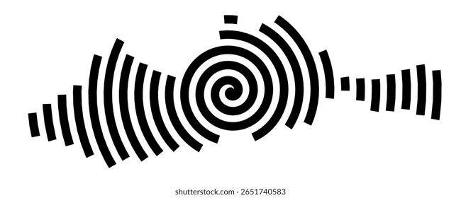 Mapa de símbolos da cidade Dossenheim (Baden-Württemberg, Alemanha) mostrando a cidade com uma linha espiral preta