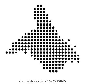Symbol Map of the city Drochtersen (Niedersachsen, Germany) showing the city with a pattern of just a few black dots