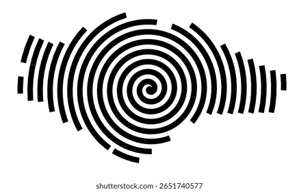 Mapa de símbolos da cidade Durmersheim (Baden-Württemberg, Alemanha) mostrando a cidade com uma linha espiral preta