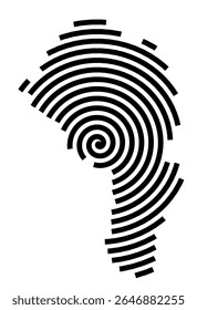 Symbol Map of the city Ebersbach-Neugersdorf (Sachsen, Germany) showing the city with a black spiral line