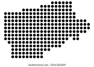 Symbol Map of the City Ede (Netherlands) showing the city with a pattern of just a few black dots