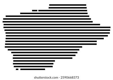 Symbol Map of the City Ede (Netherlands) showing the city with a few black horizontal lines