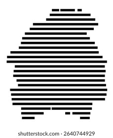 Symbol Map of the city Eggenfelden (Bayern, Germany) showing the area of the city with just a few black horizontal lines