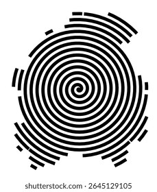 Symbol Map of the city Eggenfelden (Bayern, Germany) showing the city with a black spiral line