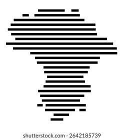 Symbol Map of the city Eichenzell (Hessen, Germany) showing the area of the city with just a few black horizontal lines
