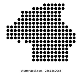 Symbol Map of the City Eindhoven (Netherlands) showing the city with a pattern of just a few black dots