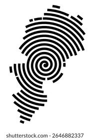 Symbol Map of the city Eisleben (Sachsen-Anhalt, Germany) showing the city with a black spiral line