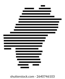 Symbol Map of the city Eislingen_Fils (Baden-Württemberg, Germany) showing the area of the city with just a few black horizontal lines