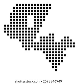 Symbol Map of the City El Paso (Texas) showing the city with a pattern of just a few black squares