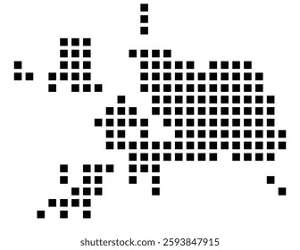 Symbol Map of the City Elgin (Illinois) showing the city with a pattern of just a few black squares
