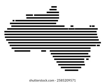 Symbol Map of the City Ellwangen (Jagst) (Germany) showing the city with just a few black horizontal lines