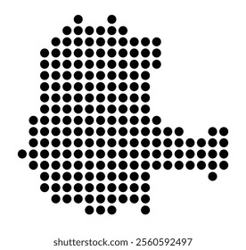 Symbol Map of the City Elmshorn (Germany) showing the city with a pattern of just a few black dots