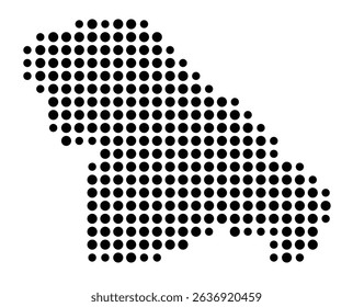 Symbol Map of the city Elsdorf (Nordrhein-Westfalen, Germany) showing the city with a pattern of just a few black dots