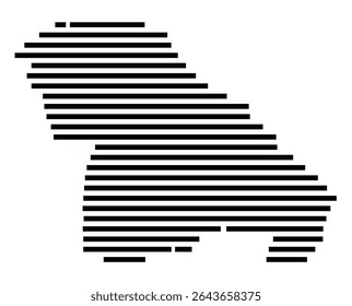 Symbol Map of the city Elsdorf (Nordrhein-Westfalen, Germany) showing the area of the city with just a few black horizontal lines